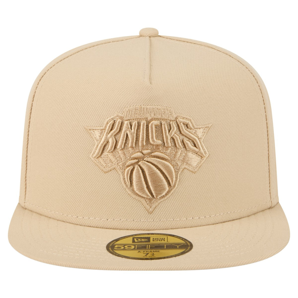 Khaki New York Knicks Color Pack A-Frame 59FIFTY Fitted Hat | NBA