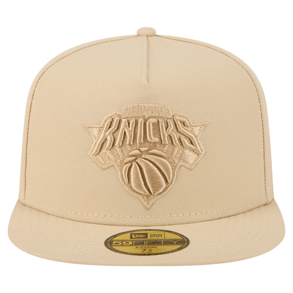 Khaki New York Knicks Color Pack A-Frame 59FIFTY Fitted Hat | NBA