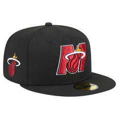 Black Miami Heat Deceptor 59FIFTY Fitted Hat | NBA