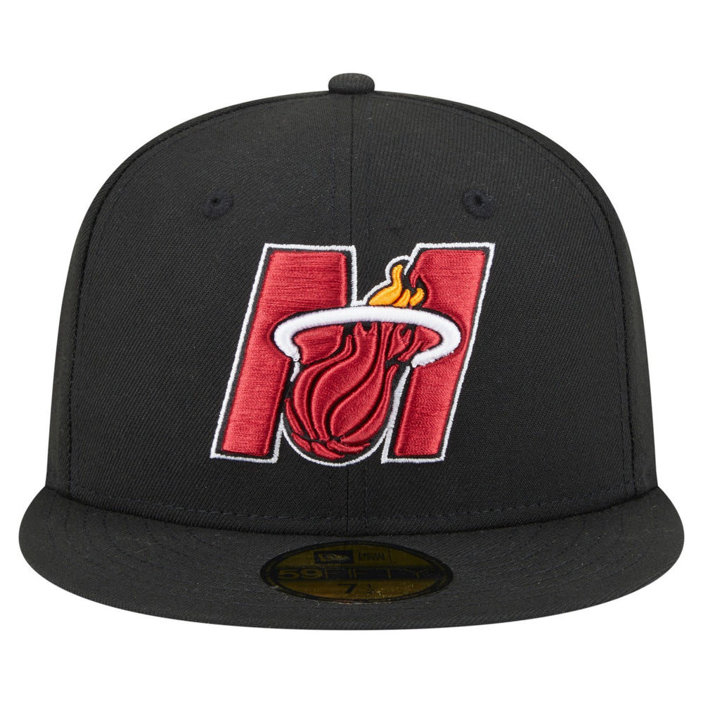 Black Miami Heat Deceptor 59FIFTY Fitted Hat | NBA