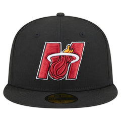 Black Miami Heat Deceptor 59FIFTY Fitted Hat | NBA