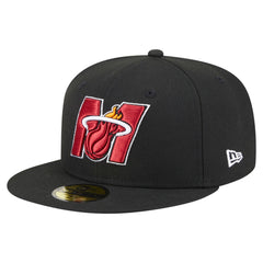 Black Miami Heat Deceptor 59FIFTY Fitted Hat | NBA