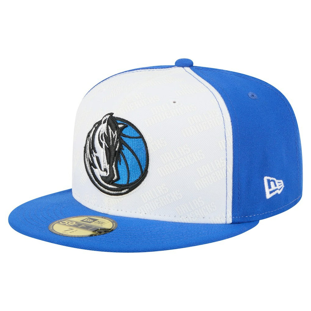 White/Blue Dallas Mavericks Repeat 59Fifty Fitted Hat sale | NBA