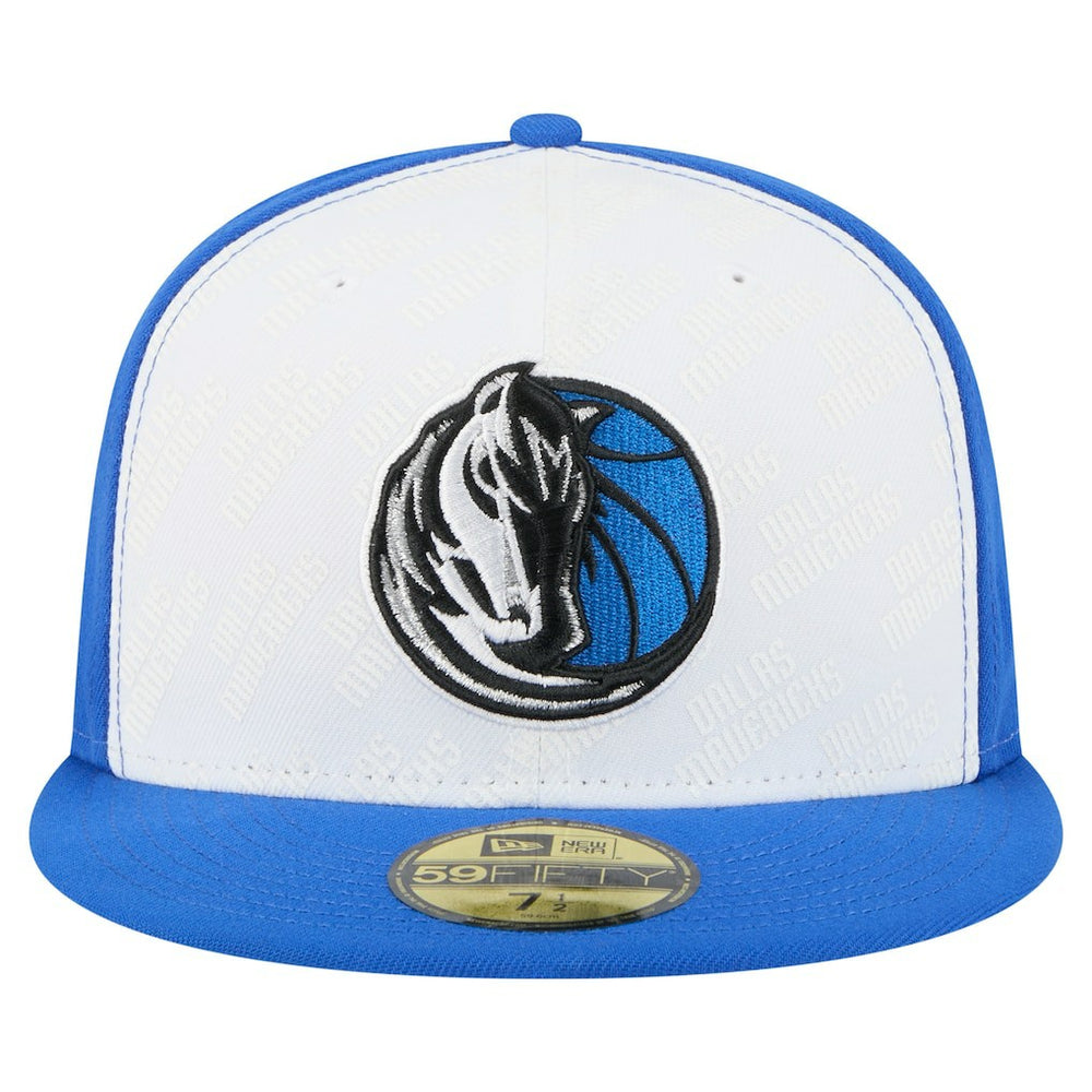 White/Blue Dallas Mavericks Repeat 59Fifty Fitted Hat sale | NBA