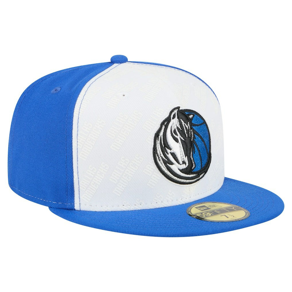 White/Blue Dallas Mavericks Repeat 59Fifty Fitted Hat sale | NBA