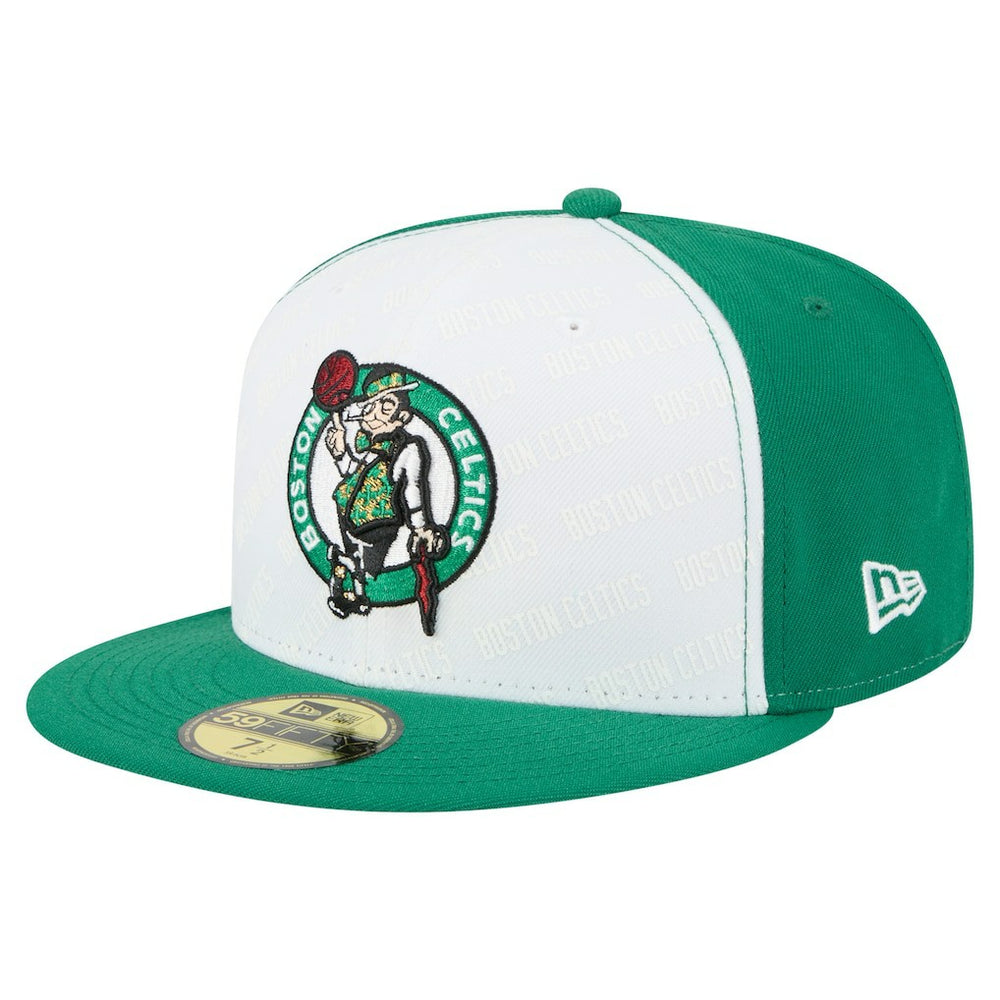 White/Kelly Green Boston Celtics Repeat 59Fifty Fitted Hat | NBA