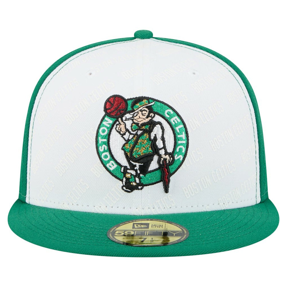 White/Kelly Green Boston Celtics Repeat 59Fifty Fitted Hat | NBA