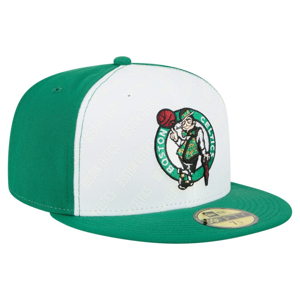 White/Kelly Green Boston Celtics Repeat 59Fifty Fitted Hat | NBA