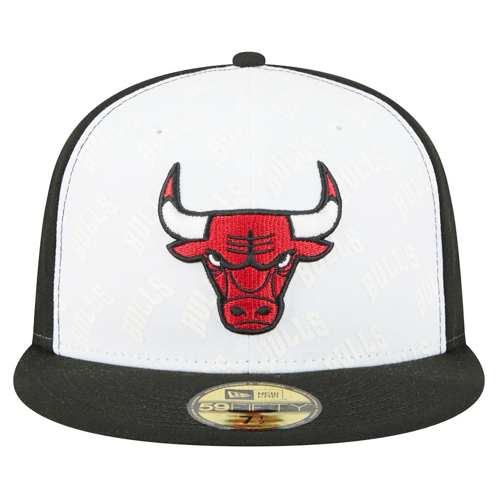 White/Black Chicago Bulls Repeat 59Fifty Fitted Hat | NBA