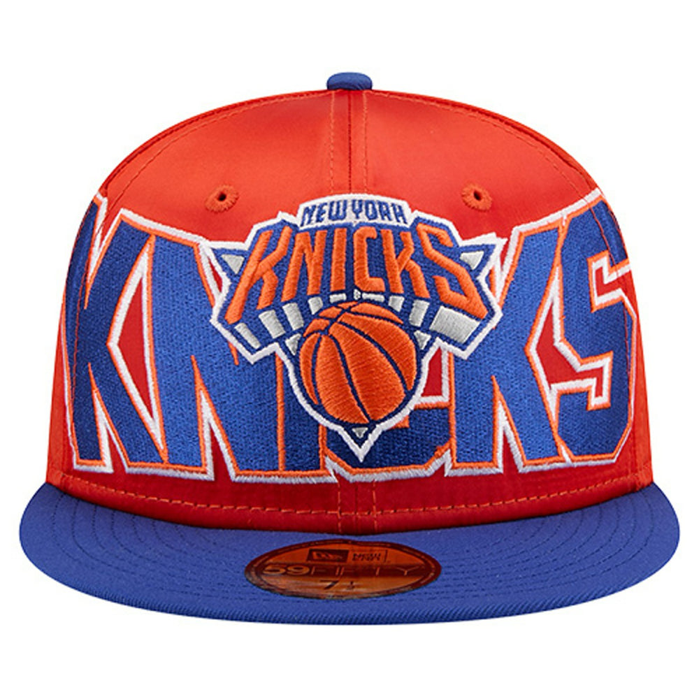 Orange/Blue New York Knicks Satin Two-Tone 59FIFTY Fitted Hat | NBA