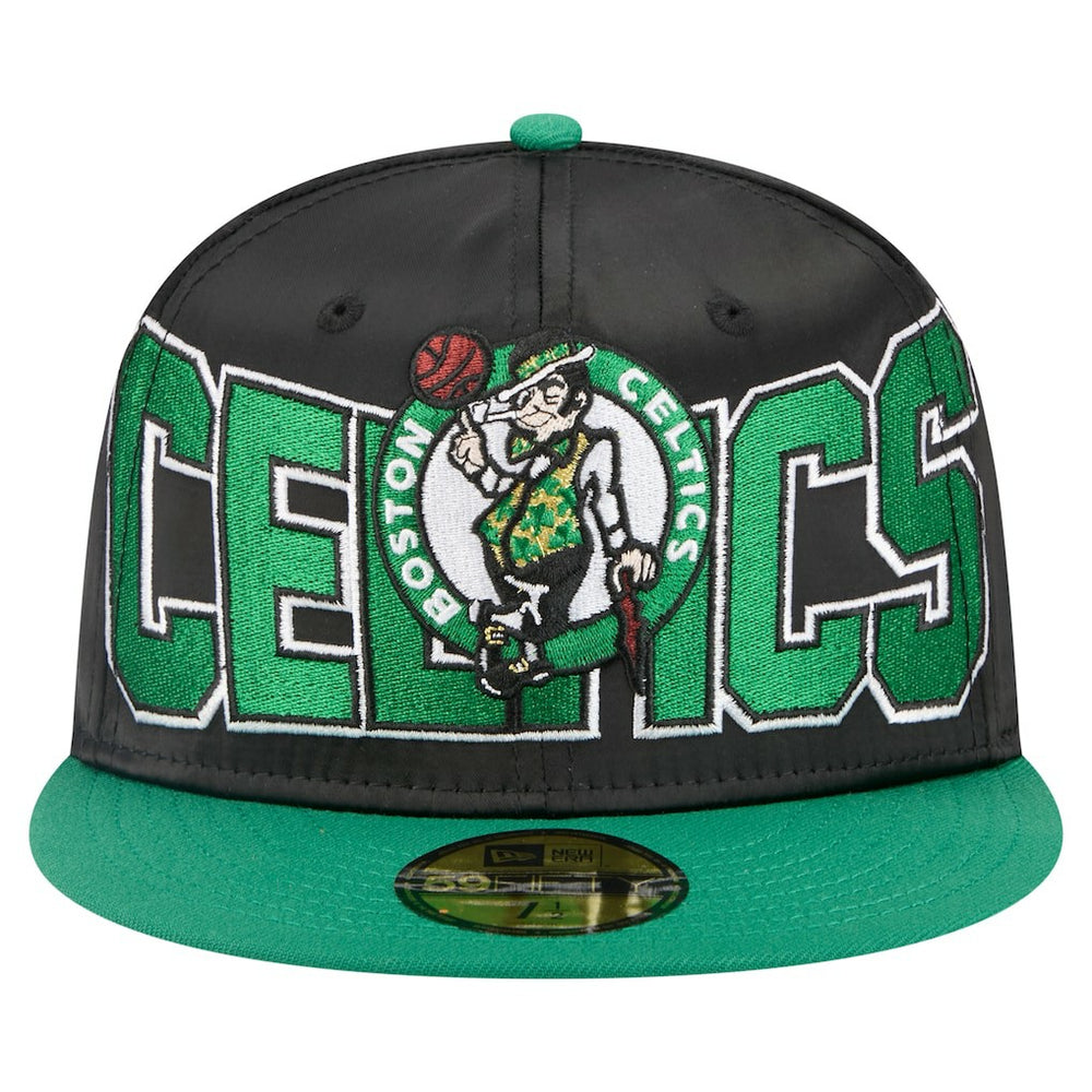 Black/Kelly Green Boston Celtics Satin Two-Tone 59FIFTY Fitted Hat | NBA