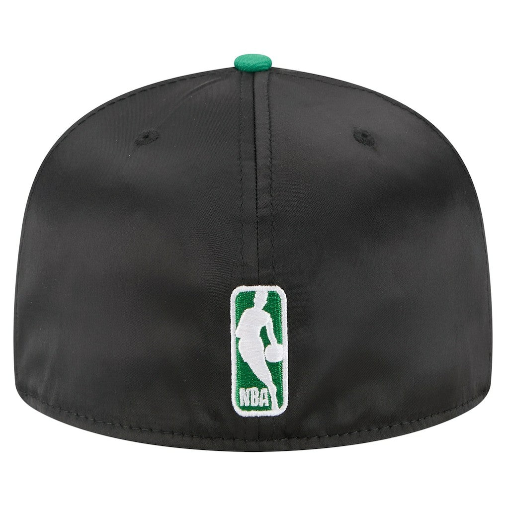 Black/Kelly Green Boston Celtics Satin Two-Tone 59FIFTY Fitted Hat | NBA