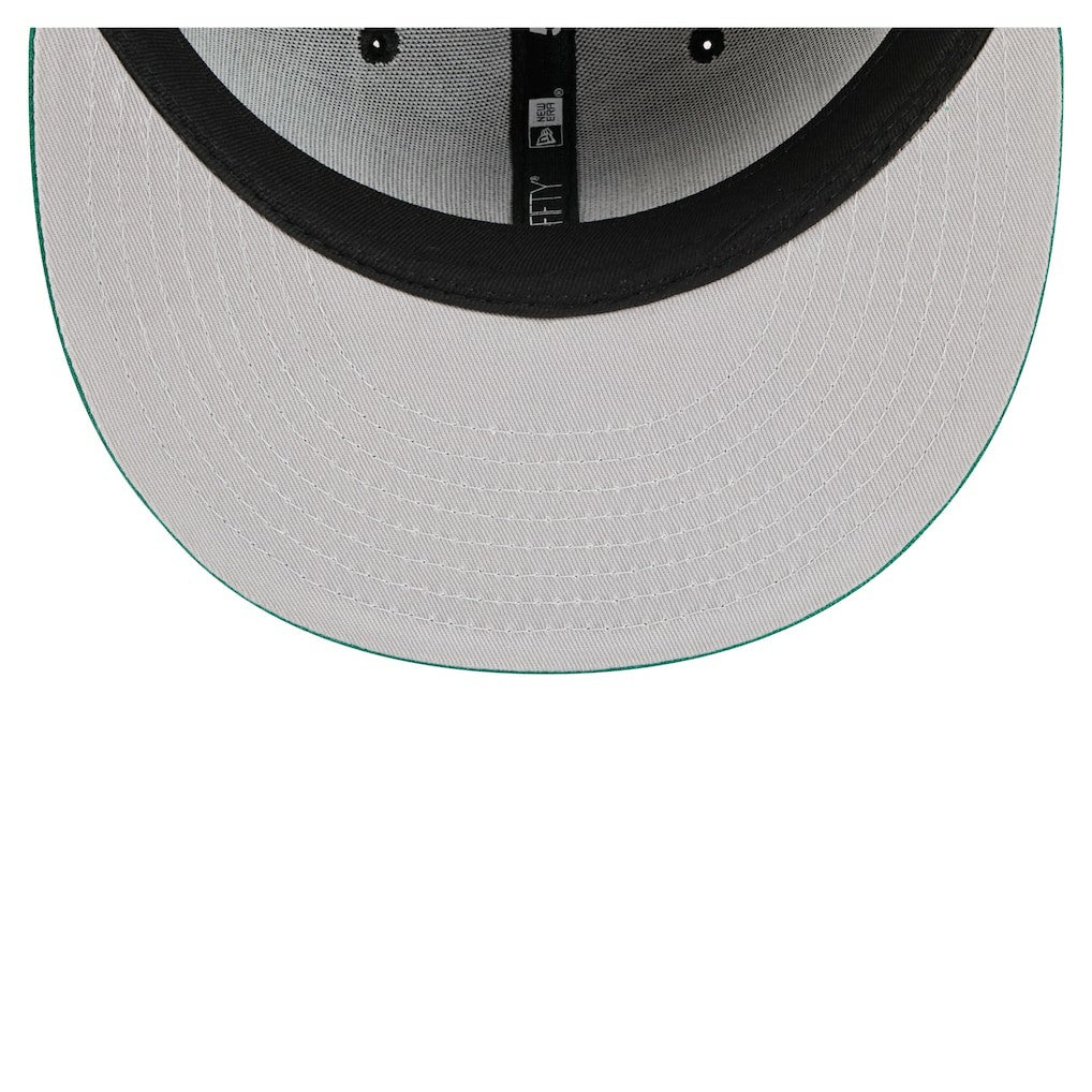 Black/Kelly Green Boston Celtics Satin Two-Tone 59FIFTY Fitted Hat | NBA