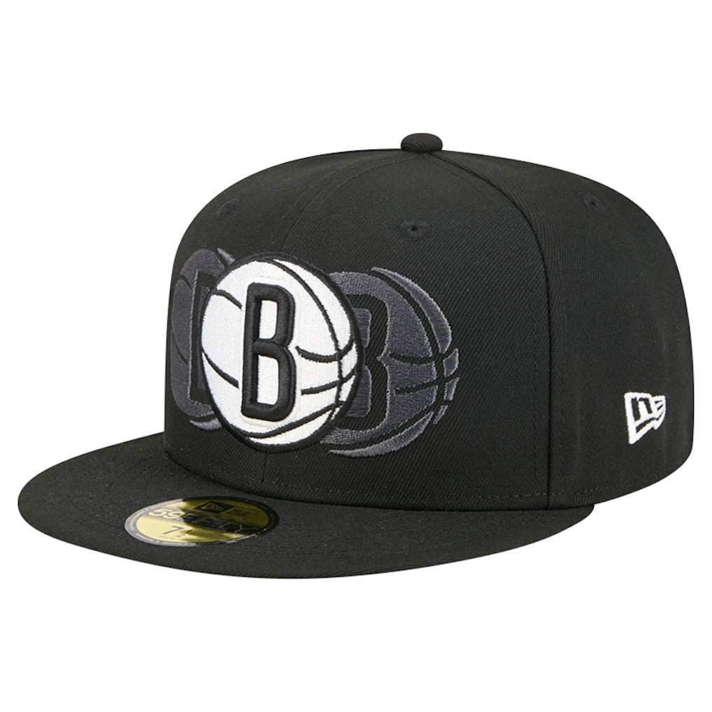Black Brooklyn Nets Tri-Hit 59Fifty Fitted Hat | NBA