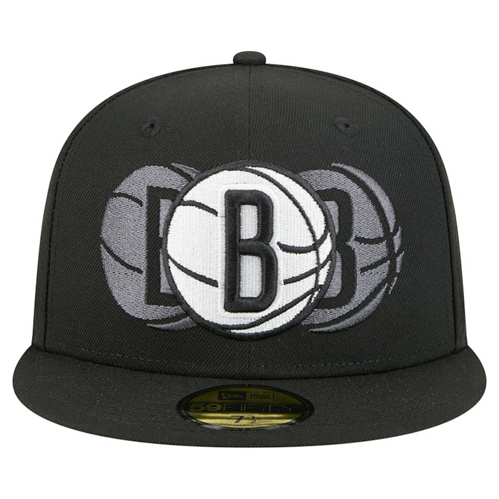 Black Brooklyn Nets Tri-Hit 59Fifty Fitted Hat | NBA