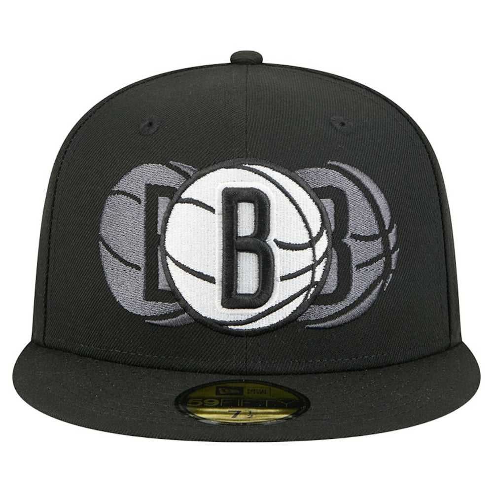 Black Brooklyn Nets Tri-Hit 59Fifty Fitted Hat | NBA
