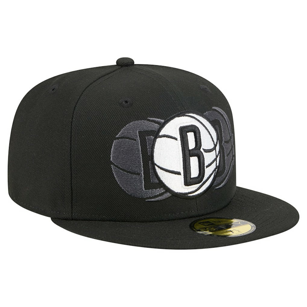 Black Brooklyn Nets Tri-Hit 59Fifty Fitted Hat | NBA
