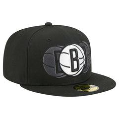 Black Brooklyn Nets Tri-Hit 59Fifty Fitted Hat | NBA