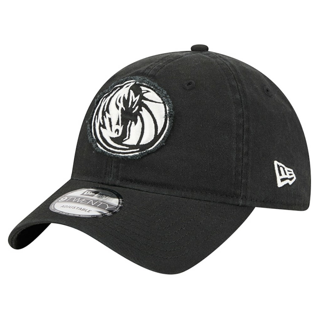 Black Dallas Mavericks Stamp Fabric Applique 9TWENTY Adjustable Hat sale | NBA