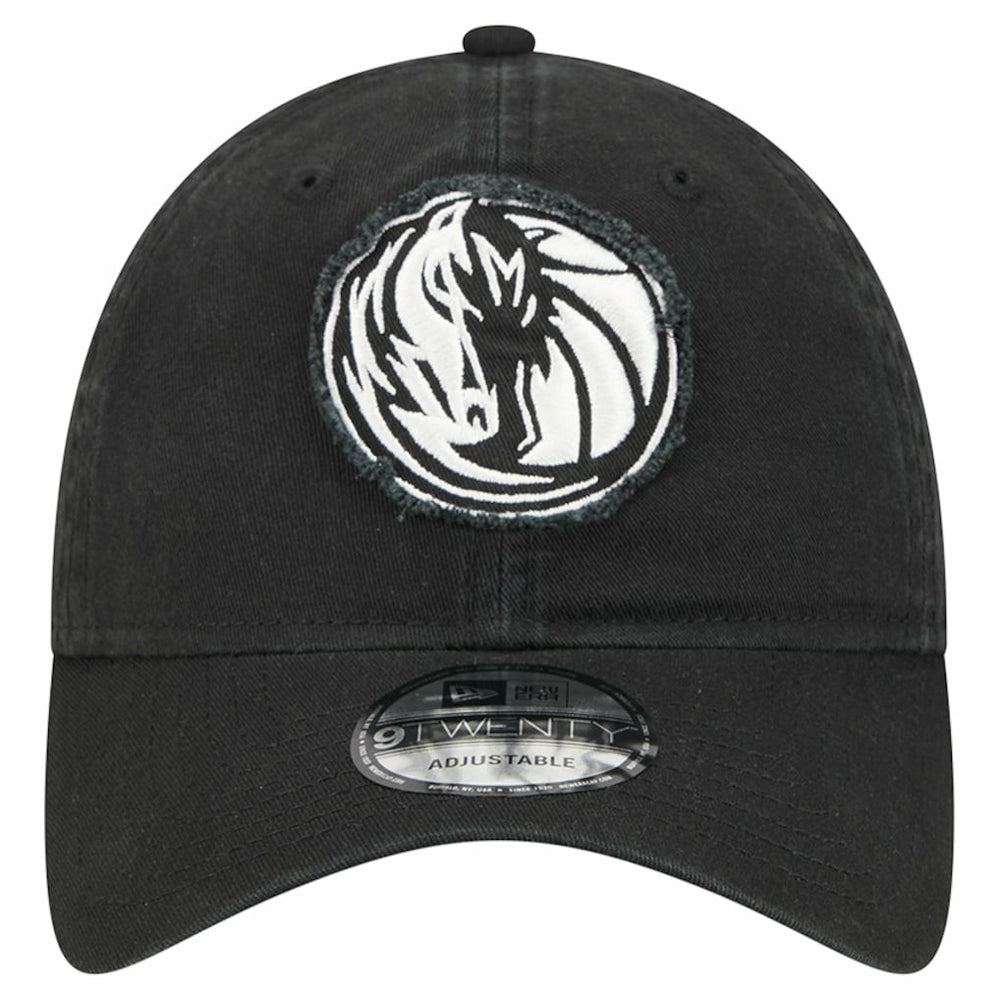 Black Dallas Mavericks Stamp Fabric Applique 9TWENTY Adjustable Hat sale | NBA
