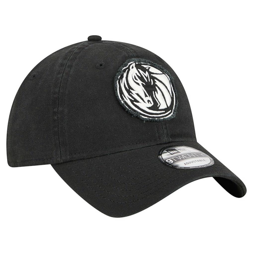 Black Dallas Mavericks Stamp Fabric Applique 9TWENTY Adjustable Hat sale | NBA