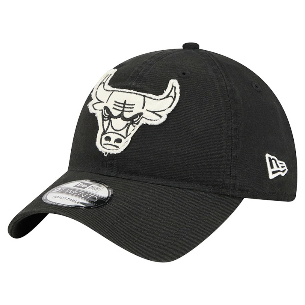 Black Chicago Bulls Stamp Fabric Applique 9TWENTY Adjustable Hat | NBA