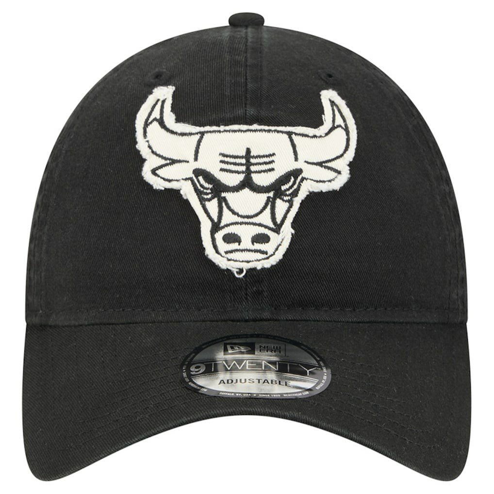 Black Chicago Bulls Stamp Fabric Applique 9TWENTY Adjustable Hat | NBA