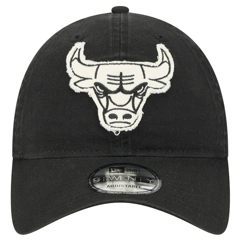 Black Chicago Bulls Stamp Fabric Applique 9TWENTY Adjustable Hat | NBA
