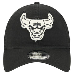 Black Chicago Bulls Stamp Fabric Applique 9TWENTY Adjustable Hat | NBA