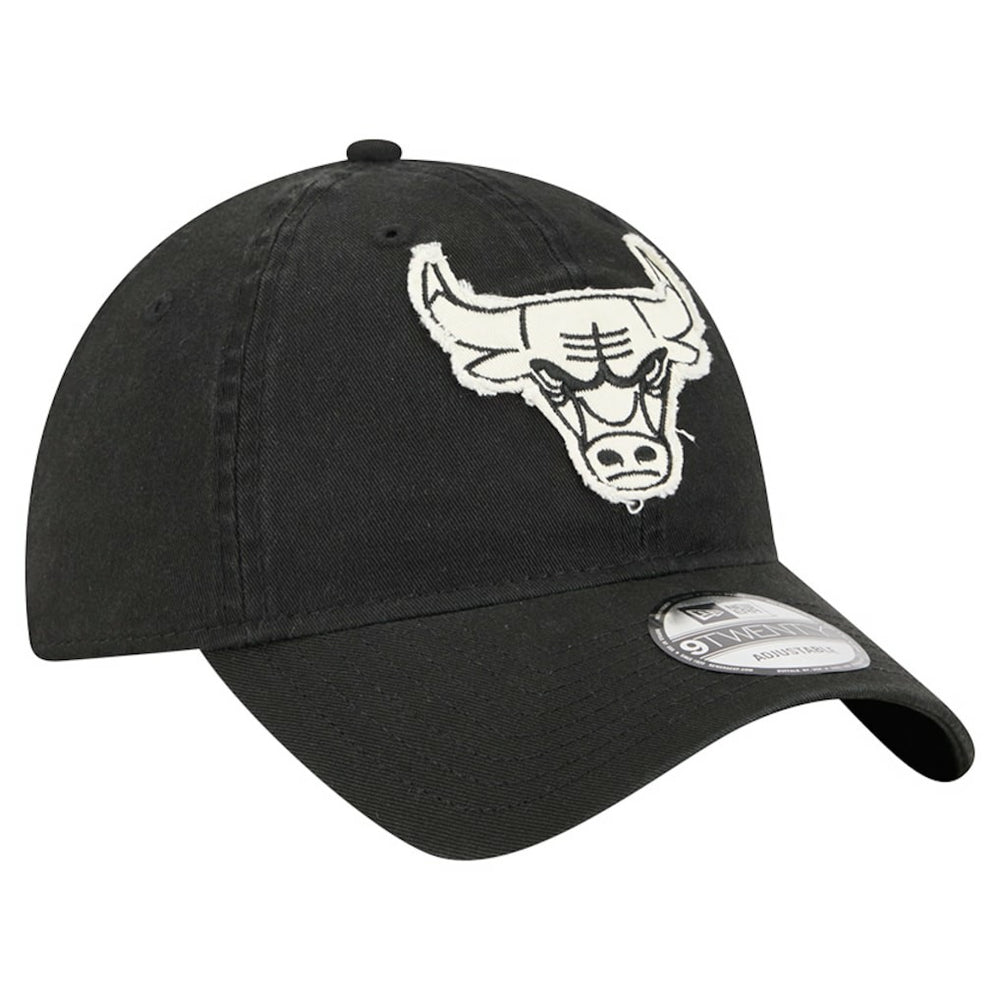 Black Chicago Bulls Stamp Fabric Applique 9TWENTY Adjustable Hat | NBA