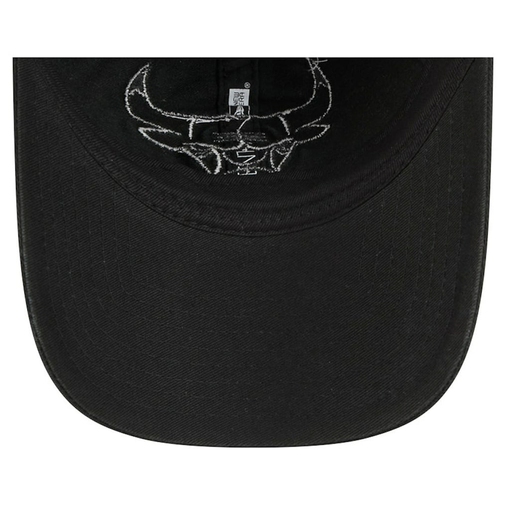 Black Chicago Bulls Stamp Fabric Applique 9TWENTY Adjustable Hat | NBA