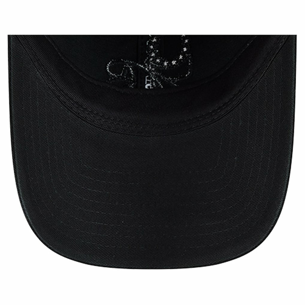 Black Philadelphia 76ers Stamp Fabric Applique 9TWENTY Adjustable Hat | NBA