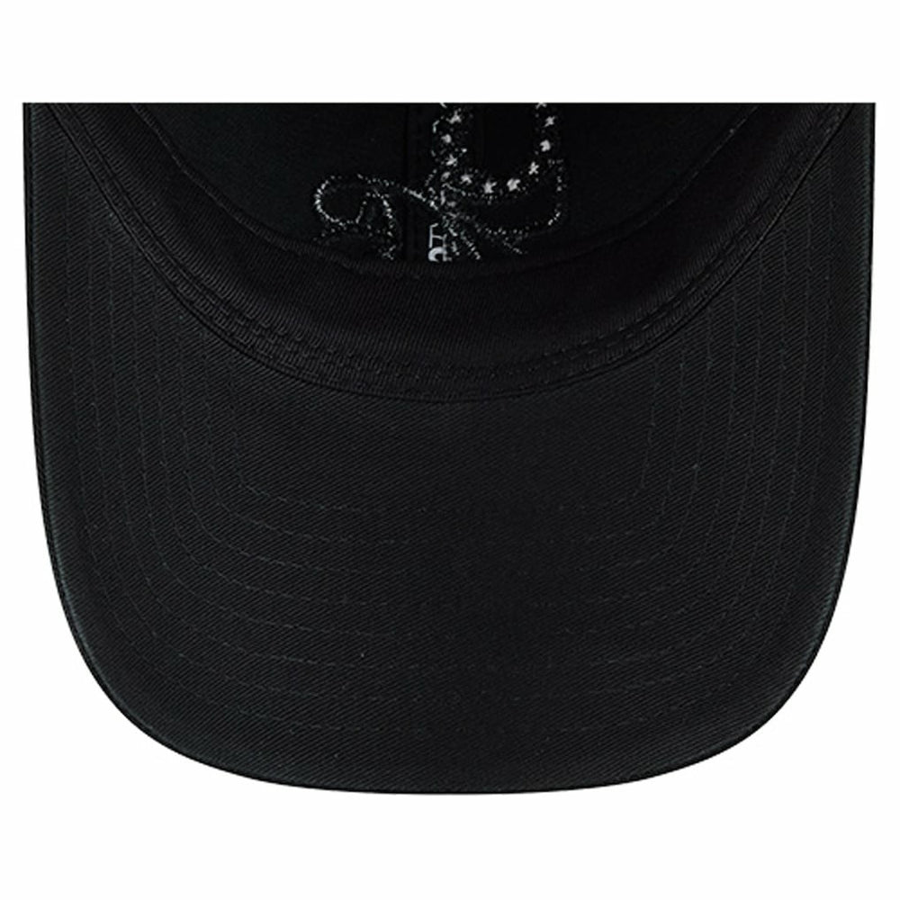 Black Philadelphia 76ers Stamp Fabric Applique 9TWENTY Adjustable Hat | NBA