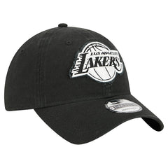 Black Los Angeles Lakers Stamp Fabric Applique 9TWENTY Adjustable Hat | NBA