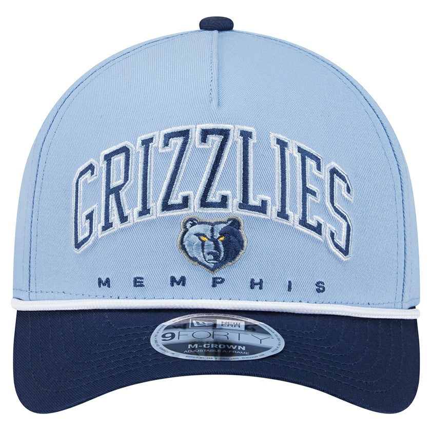 Light Blue Memphis Grizzlies Bold Arch COOLERA 9FORTY A-Frame M-Crown Adjustable Hat | NBA