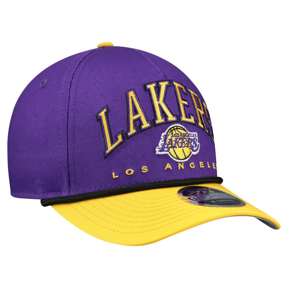 Purple Los Angeles Lakers Bold Arch COOLERA 9FORTY A-Frame M-Crown Adjustable Hat | NBA