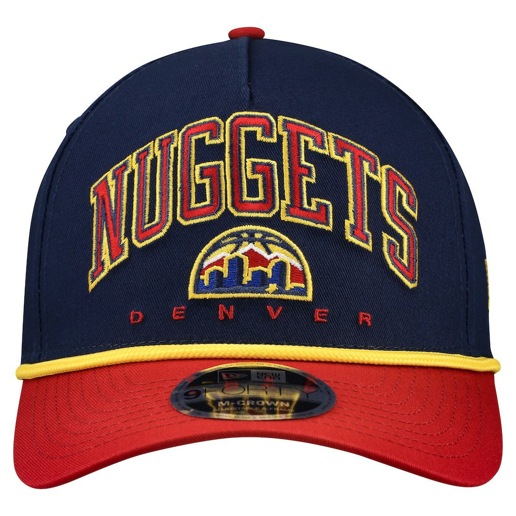 Navy Denver Nuggets Bold Arch COOLERA 9FORTY A-Frame M-Crown Adjustable Hat sale | NBA