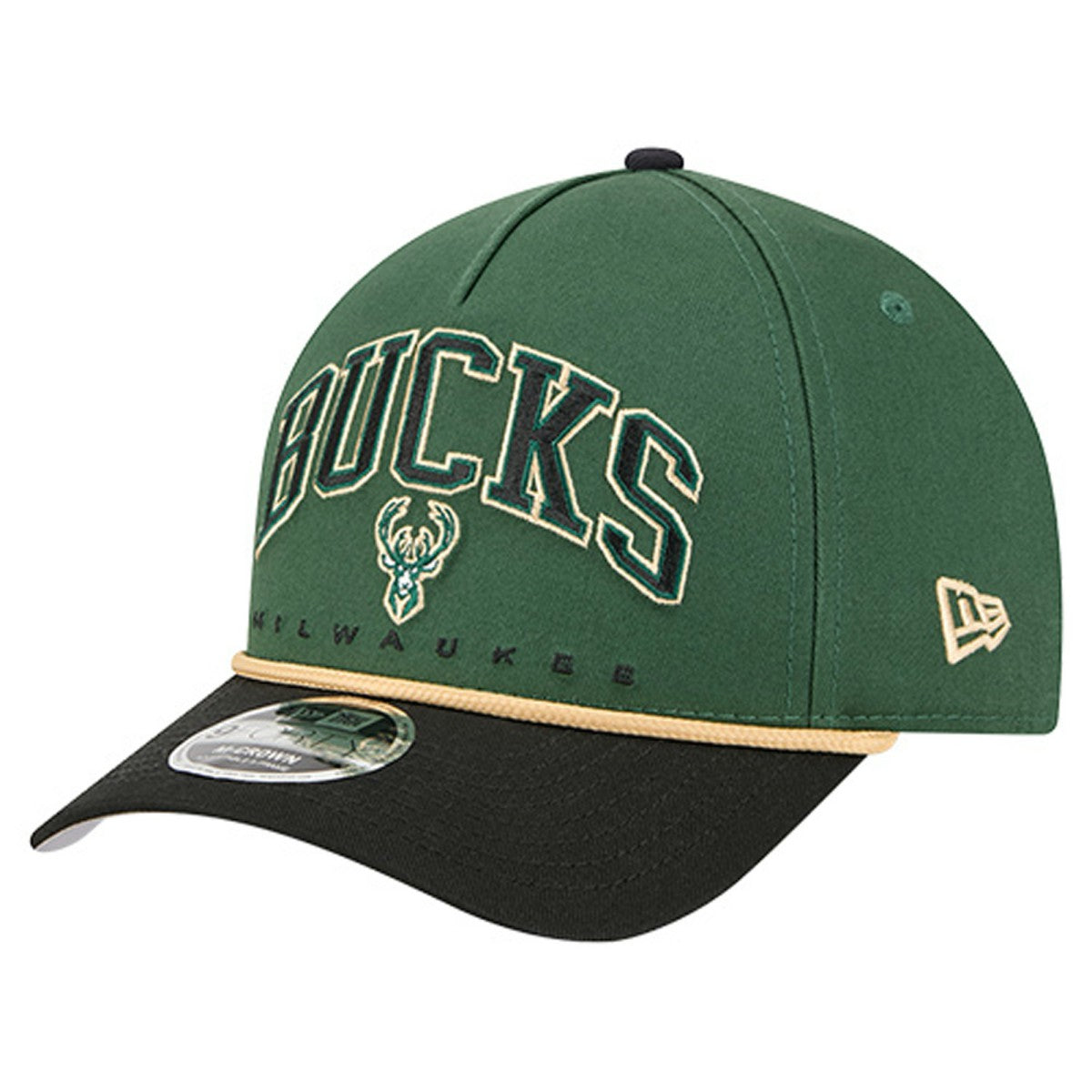 Hunter Green Milwaukee Bucks Bold Arch COOLERA 9FORTY A-Frame M-Crown Adjustable Hat | NBA