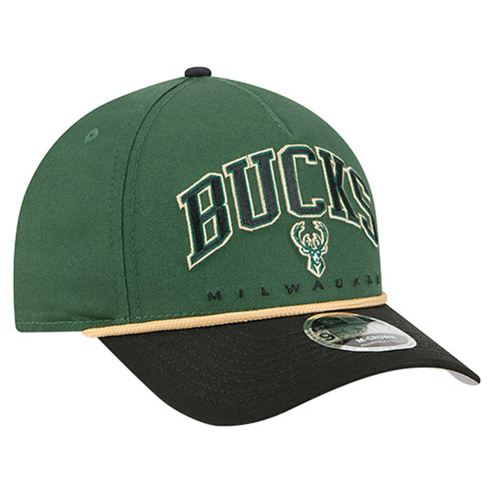 Hunter Green Milwaukee Bucks Bold Arch COOLERA 9FORTY A-Frame M-Crown Adjustable Hat | NBA