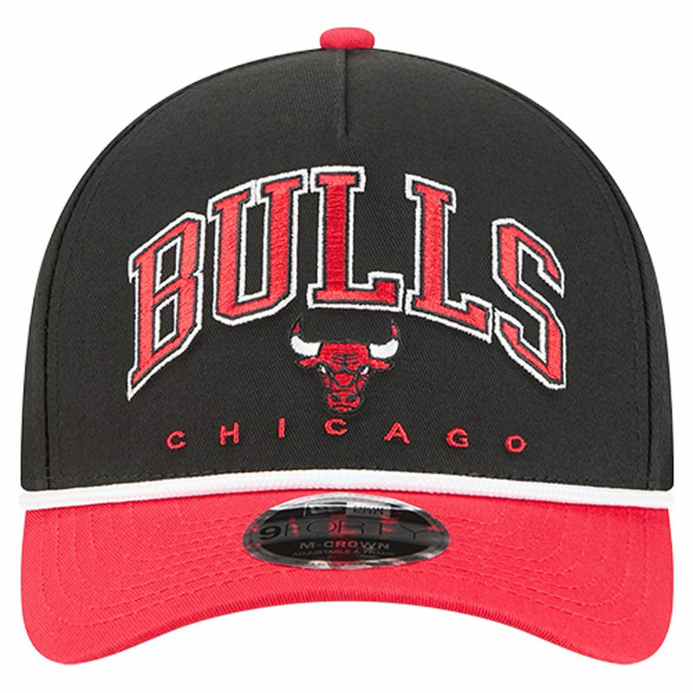 Black Chicago Bulls Bold Arch COOLERA 9FORTY A-Frame M-Crown Adjustable Hat | NBA