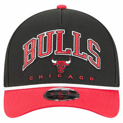 Black Chicago Bulls Bold Arch COOLERA 9FORTY A-Frame M-Crown Adjustable Hat | NBA