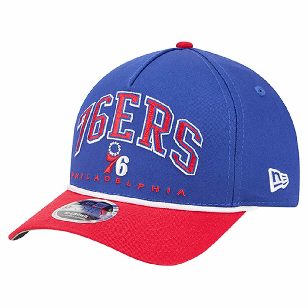 Royal Philadelphia 76ers Bold Arch COOLERA 9FORTY A-Frame M-Crown Adjustable Hat | NBA
