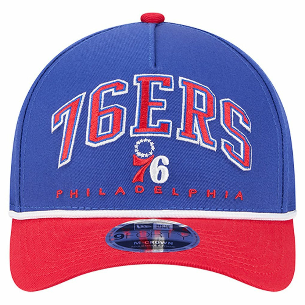Royal Philadelphia 76ers Bold Arch COOLERA 9FORTY A-Frame M-Crown Adjustable Hat | NBA