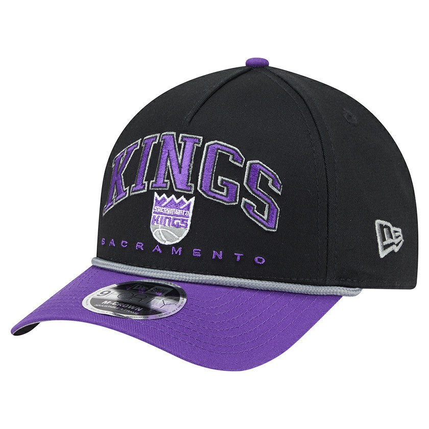 Black Sacramento Kings Bold Arch COOLERA 9FORTY A-Frame M-Crown Adjustable Hat | NBA