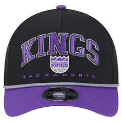 Black Sacramento Kings Bold Arch COOLERA 9FORTY A-Frame M-Crown Adjustable Hat | NBA