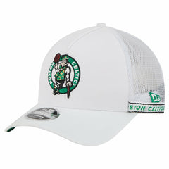 White Boston Celtics Featherweight Team Tape 9FORTY M-Crown A-Frame Adjustable Hat | NBA