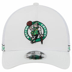 White Boston Celtics Featherweight Team Tape 9FORTY M-Crown A-Frame Adjustable Hat | NBA