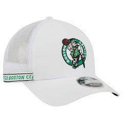 White Boston Celtics Featherweight Team Tape 9FORTY M-Crown A-Frame Adjustable Hat | NBA