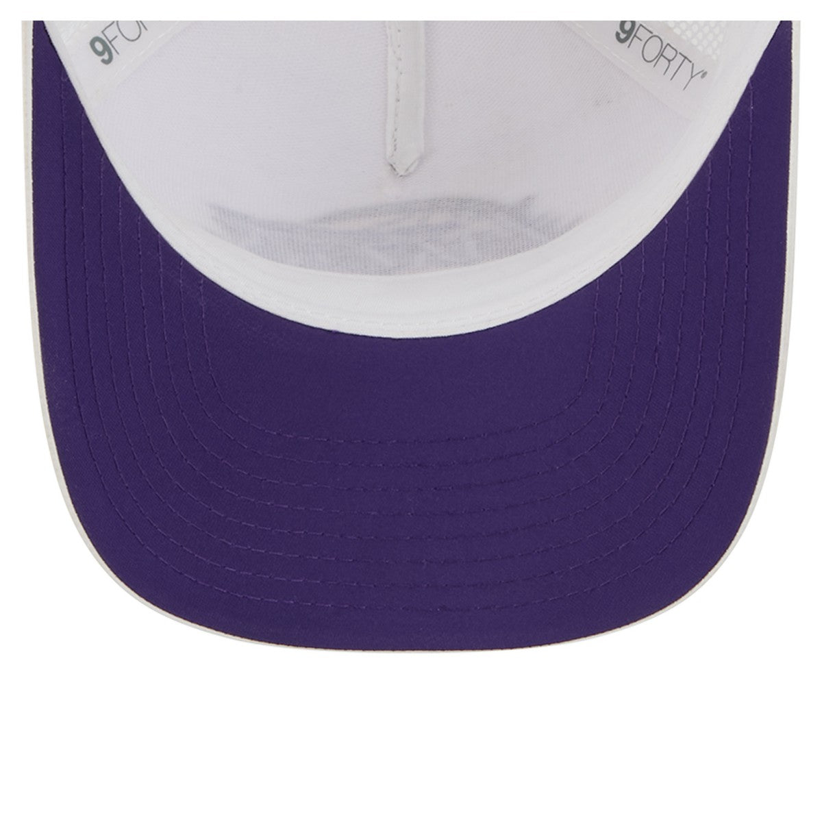White Los Angeles Lakers Featherweight Team Tape 9FORTY M-Crown A-Frame Adjustable Hat | NBA