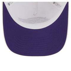 White Los Angeles Lakers Featherweight Team Tape 9FORTY M-Crown A-Frame Adjustable Hat | NBA